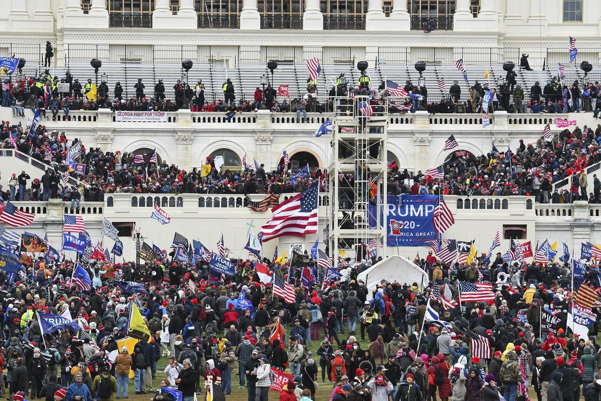  The United States Capitol Building in Washington, D.C. is seen during the riots on January 6, 2021. 