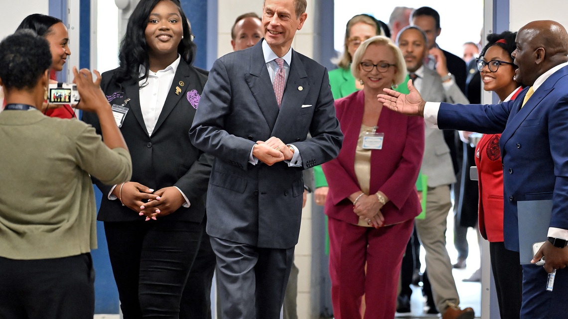British royal Prince Edward visits Baltimore school as award program expands into city 