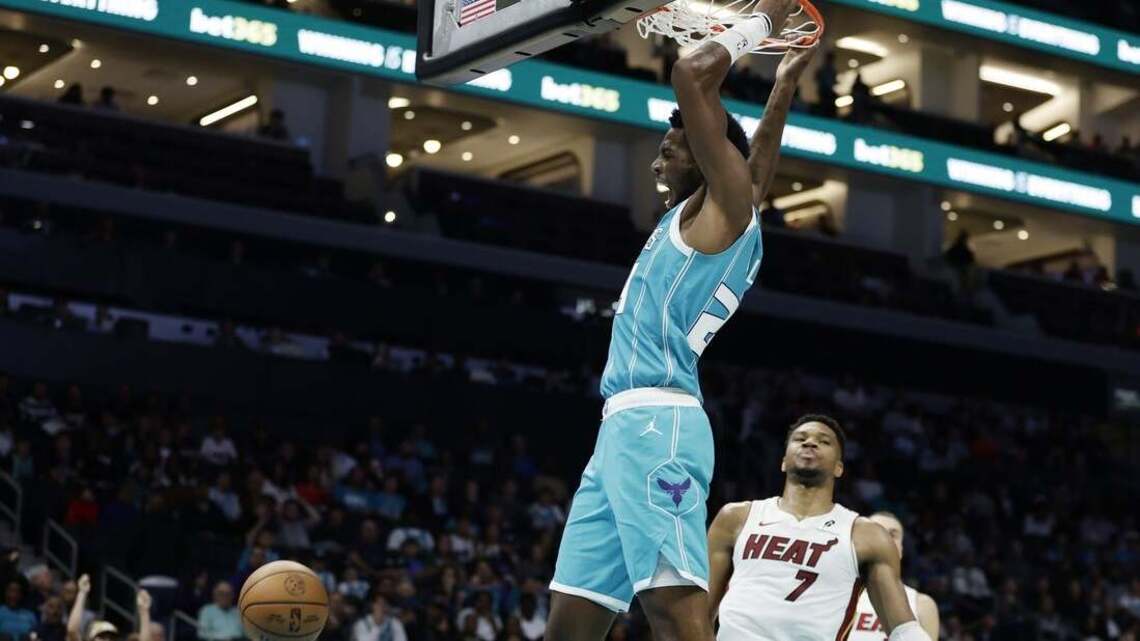 Brandon Miller scores 34 as Hornets hold off Heat 