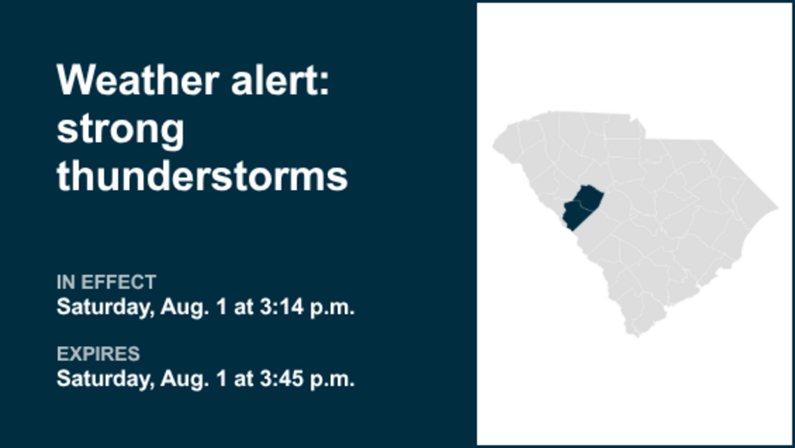 UPDATE: Weather alert in place for Midlands early Saturday evening, says the NWS 