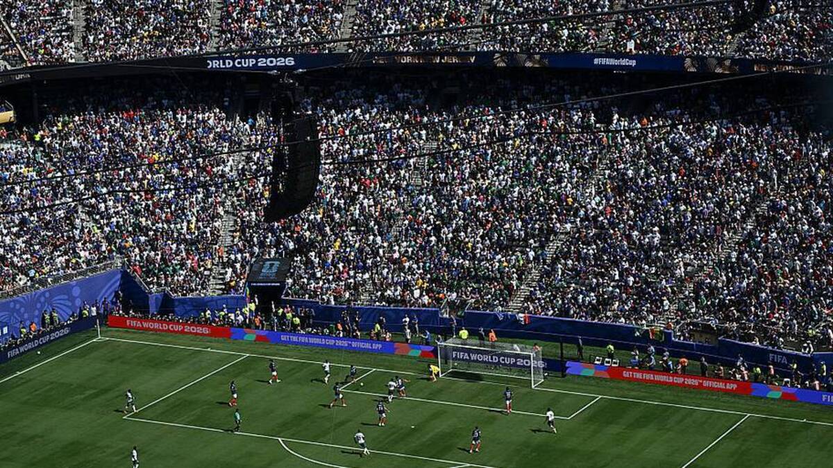 The natural playing surface is temporary. | MAURO PIMENTEL/AFP/Getty Images 