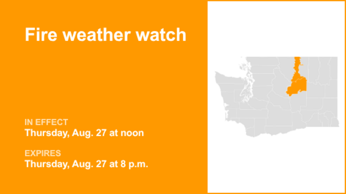 UPDATE: Fire weather watch issued for Okanogan Valley and Waterville Plateau for Thursday 