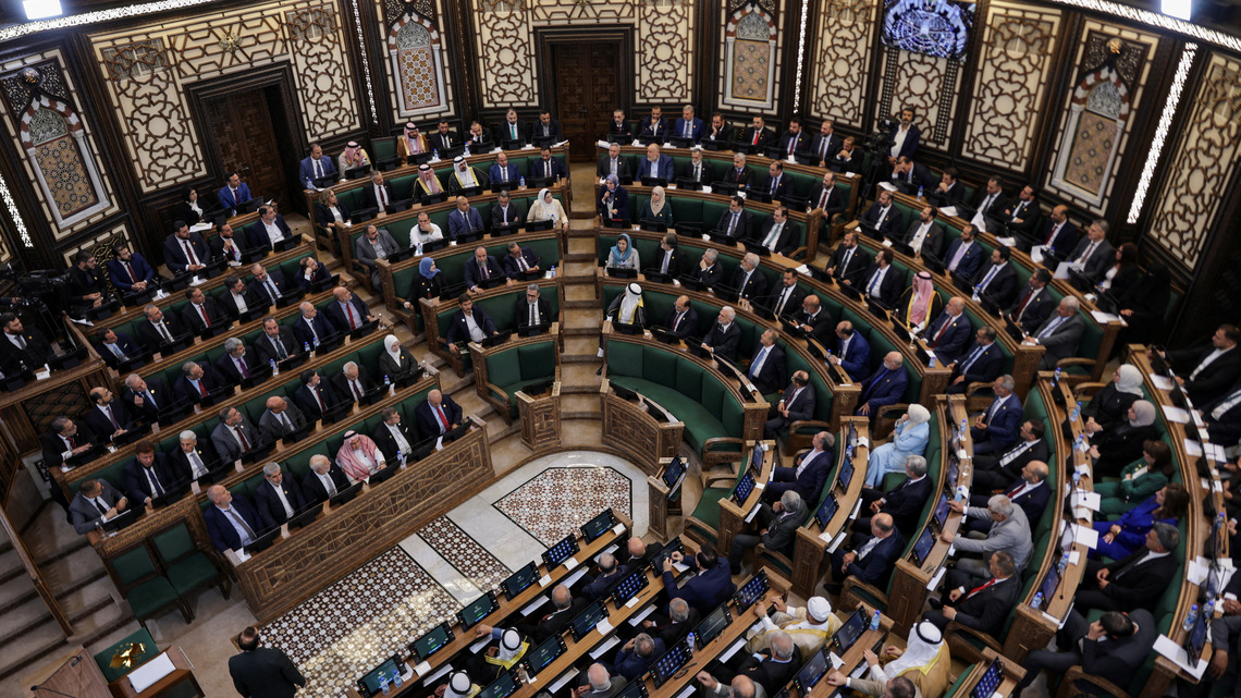 New Syrian parliament meets for first time in Damascus