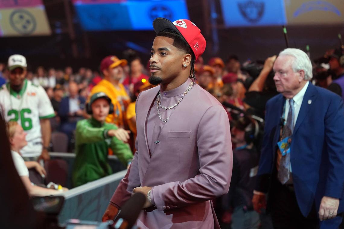  LSU Tigers defensive back Mansoor Delane, selected by the Kansas City Chiefs as the number six pick of the 2026 NFL Draft. Kirby Lee-Imagn Images