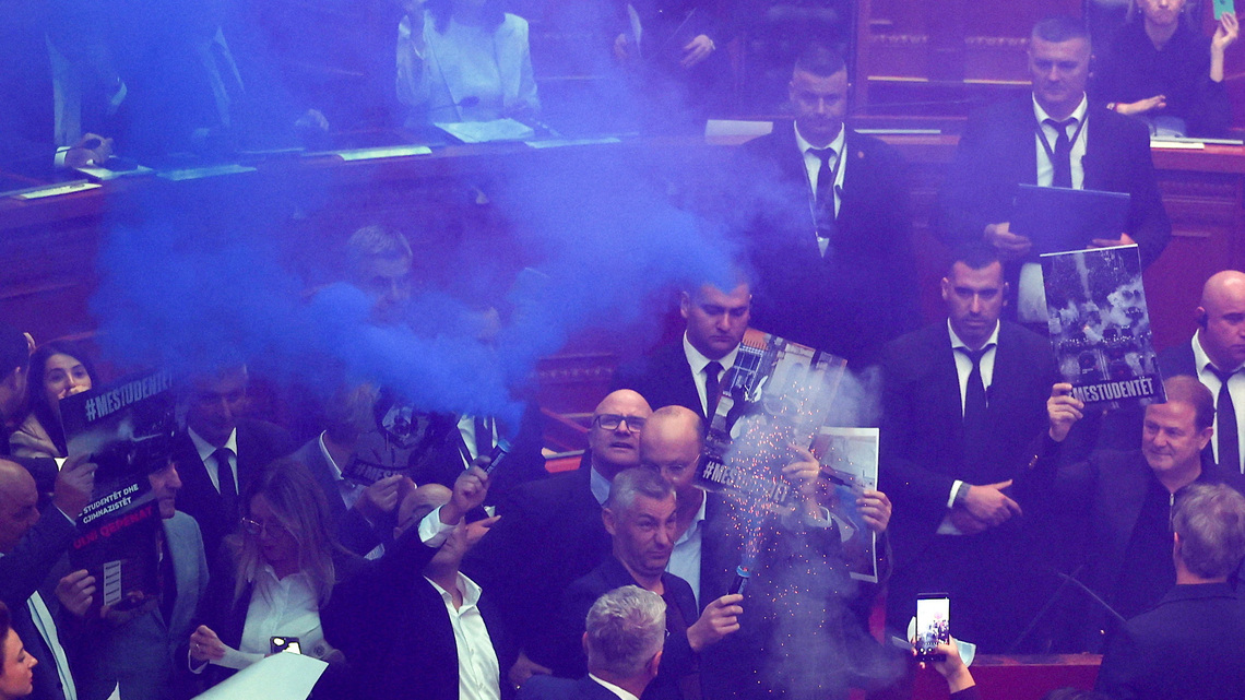 Albania opposition disrupts parliament session after violent street protests 