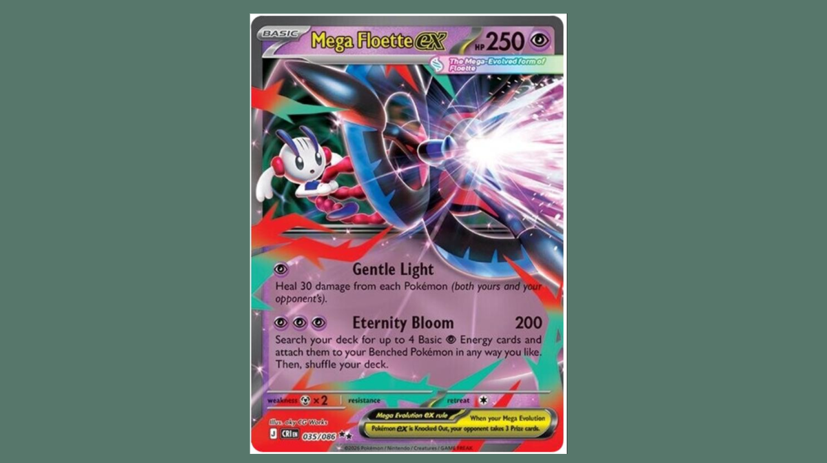 Mega Floette ex combines distinctive artwork with sustained collector appeal.