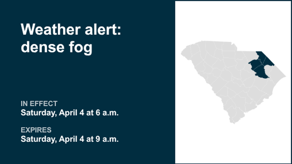Weather alert for dense fog in Pee Dee Saturday morning 