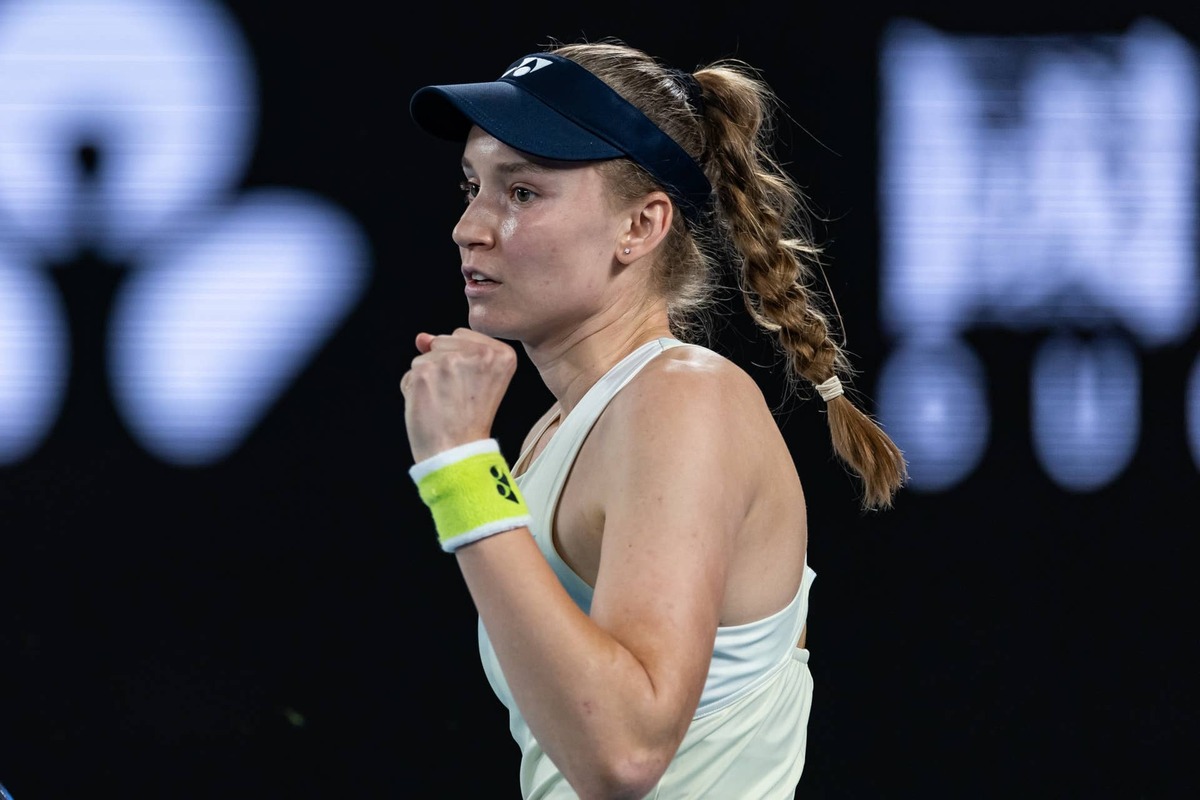  Jan 31, 2026; Melbourne, Victoria, Australia; Elena Rybakina of Kazakhstan in action against Aryna Sabalenka in the final of the women’s singles at the Australian Open at Rod Laver Arena in Melbourne Park. Mandatory Credit: Mike Frey-Imagn Images 
