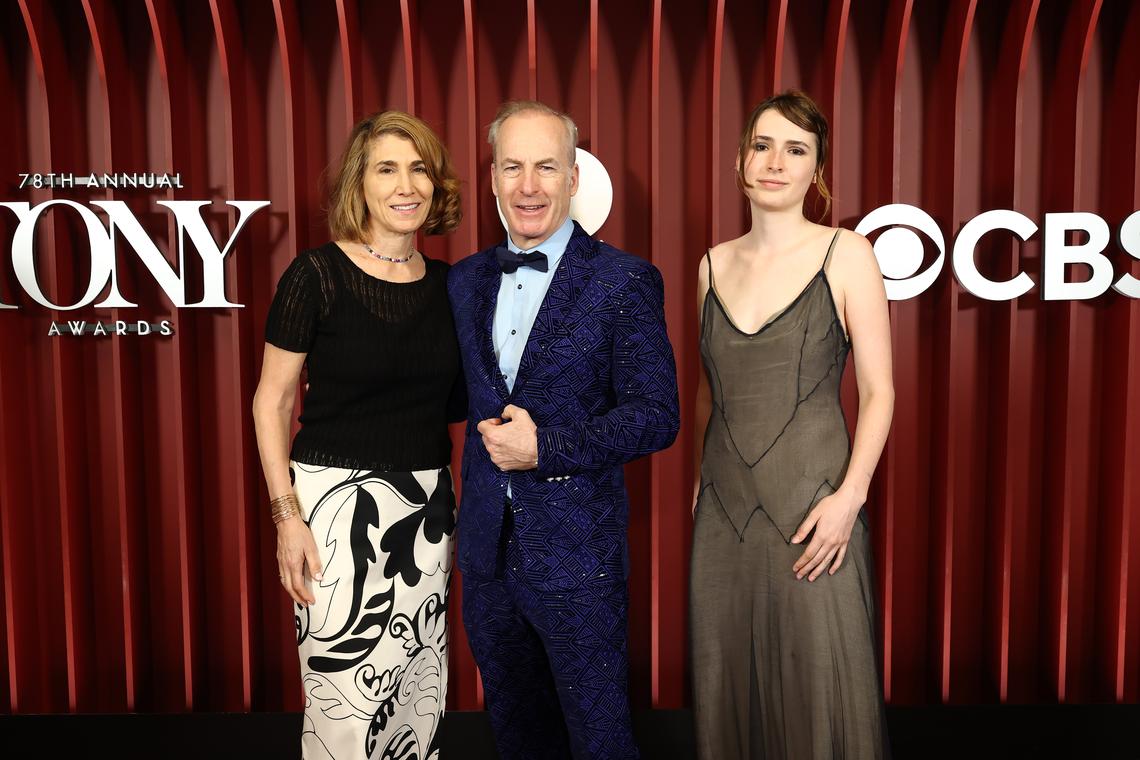 Bob and Naomi Odenkirk with their daughter, Erin, in 2025Cindy Ord/Getty for Tony Awards Productions