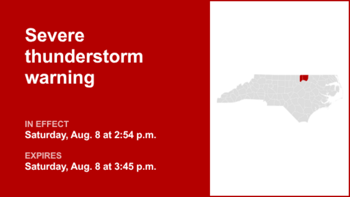 Severe thunderstorm warning active for Vance and Warren counties Saturday afternoon 