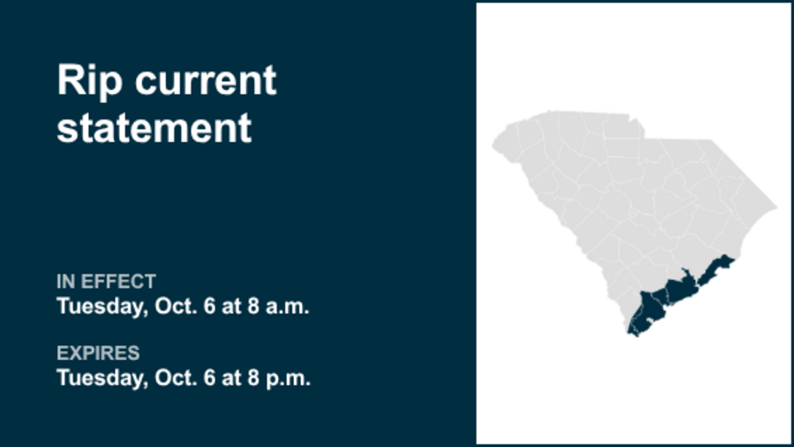 UPDATE: Rip current statement for Coastal Colleton and Charleston County 