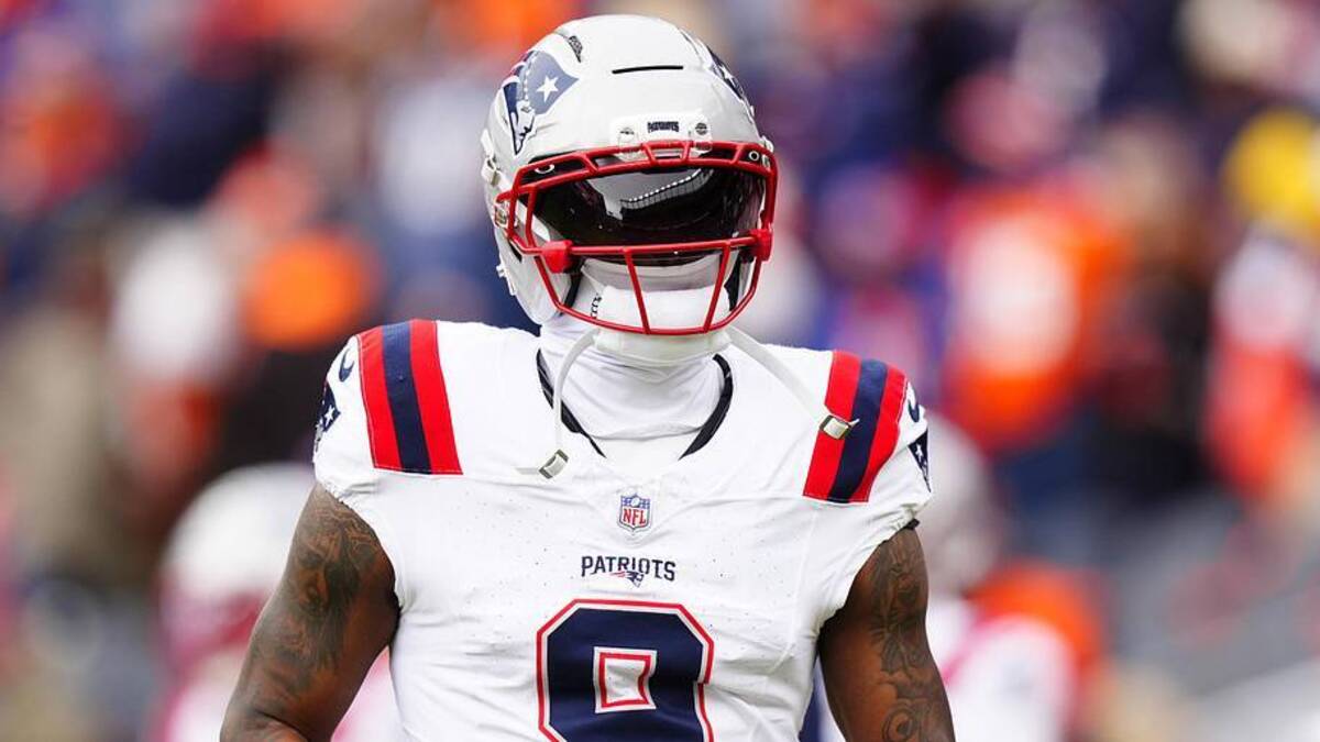  Jan 25, 2026; Denver, CO, USA; New England Patriots wide receiver Kayshon Boutte (9) practices before the 2026 AFC Championship Game at Empower Field at Mile High. Mandatory Credit: Ron Chenoy-Imagn Images | Ron Chenoy-Imagn Images 