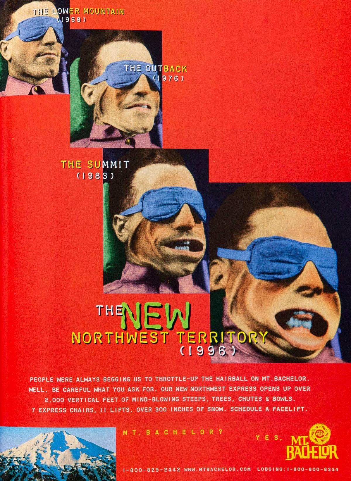 An ad for Mt. Bachelor's new lift from a 1996 issue of POWDER Magazine. .