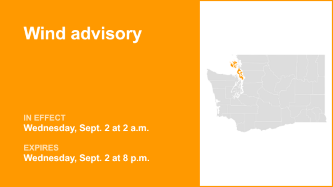 UPDATE: North Puget Sound region placed under a wind advisory until Wednesday evening 