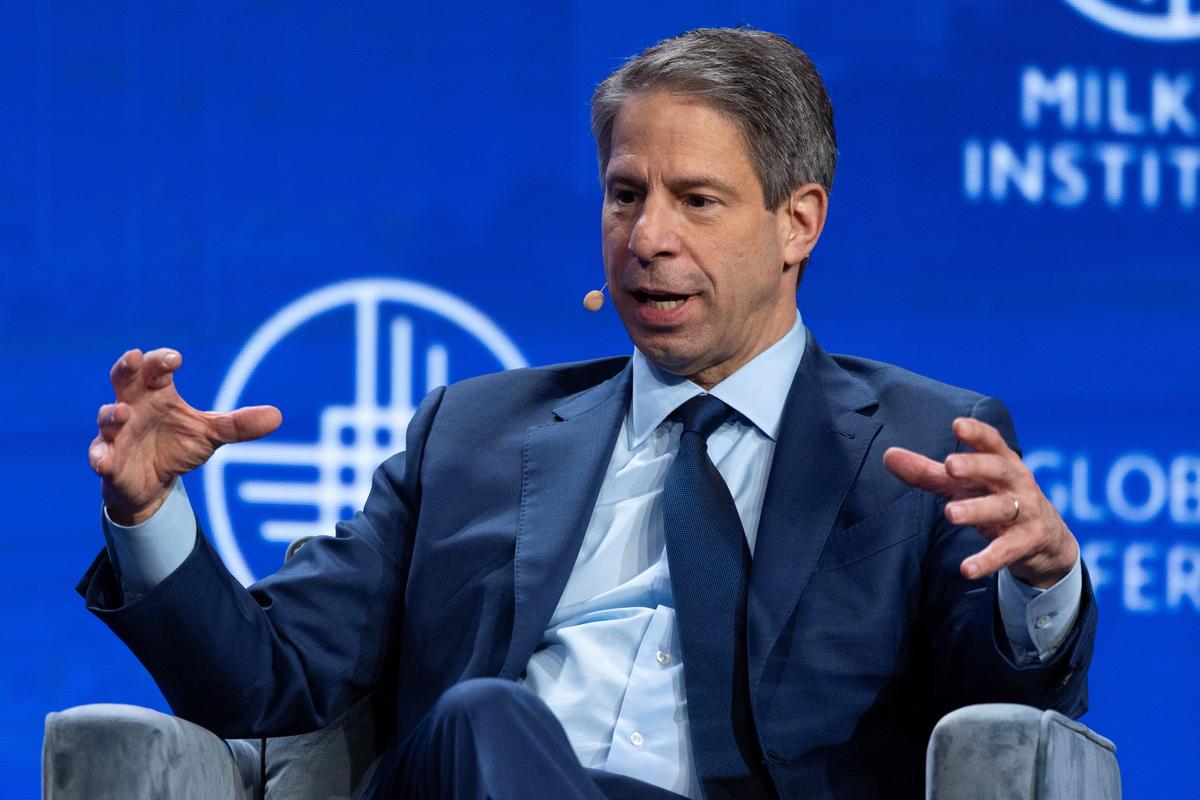 Daniel Simkowitz, Co-president of Morgan Stanley speaks during the Milken Institute Global Conference 2026 in Beverly Hills, California, U.S., May, 4, 2026. REUTERS/Mike Blake