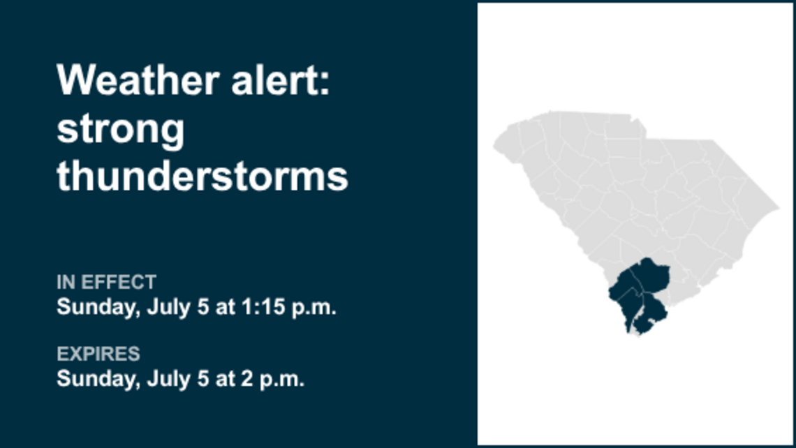 UPDATE: Weather alert active for Inland Colleton Sunday evening 