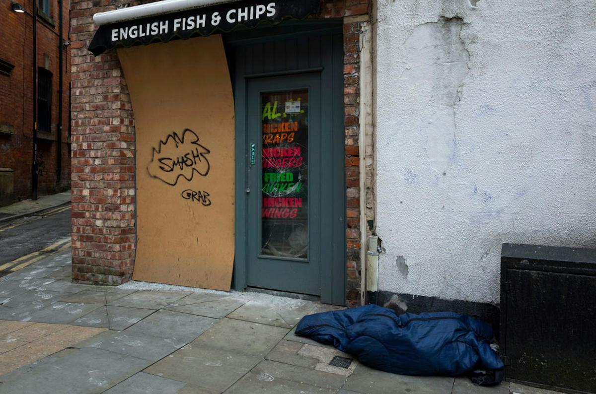  No-fault evictions have led to a surge of homelessness in the U.K. in the 2020s. Daniel Harvey Gonzalez/In Pictures via Getty Images 
