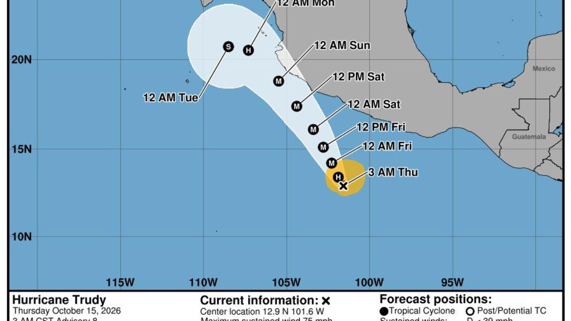 Track Hurricane Trudy as storm could 'rapidly intensify'