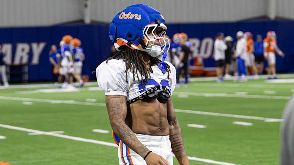  Kanye Clark has been a pleasant surprise this spring. | Kyle Lander / Florida Gators on SI 