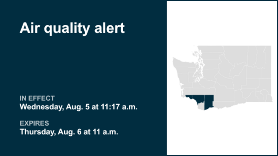 UPDATE: Air quality alert affecting Southwest Washington Thursday 