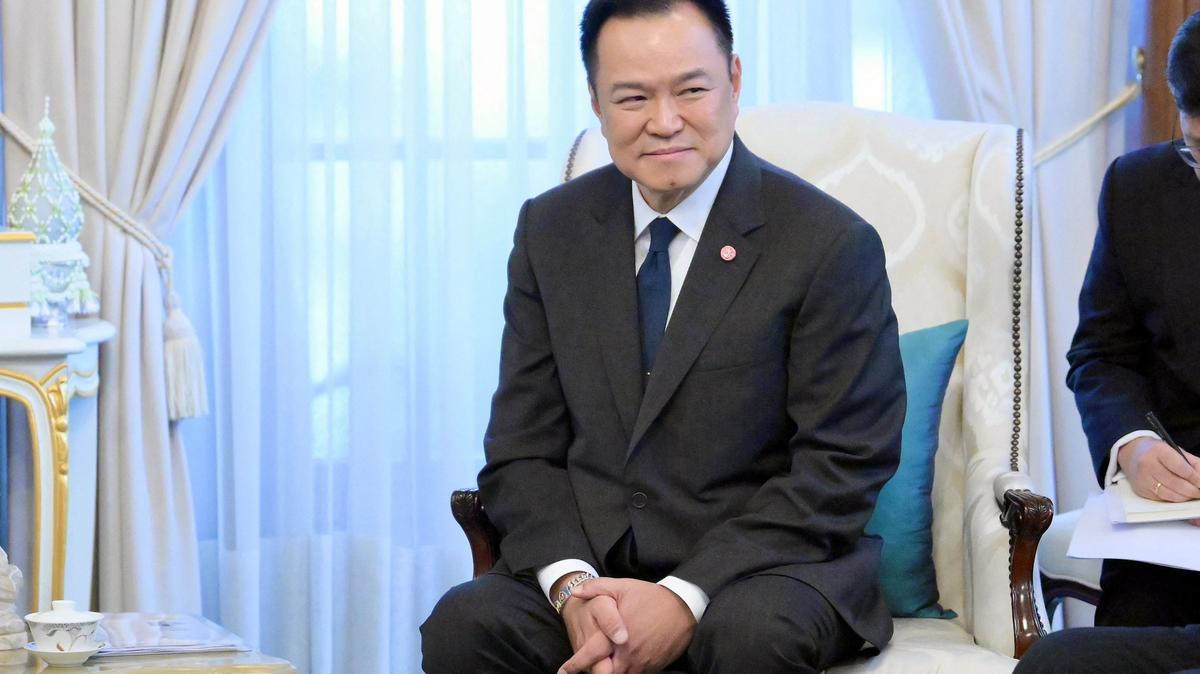 Thailand's Prime Minister Anutin Charnvirakul looks on as he meets with Chinese Foreign Minister Wang Yi at Government House, in Bangkok, Thailand,  April 24, 2026. Royal Thai Government/Handout via REUTERS