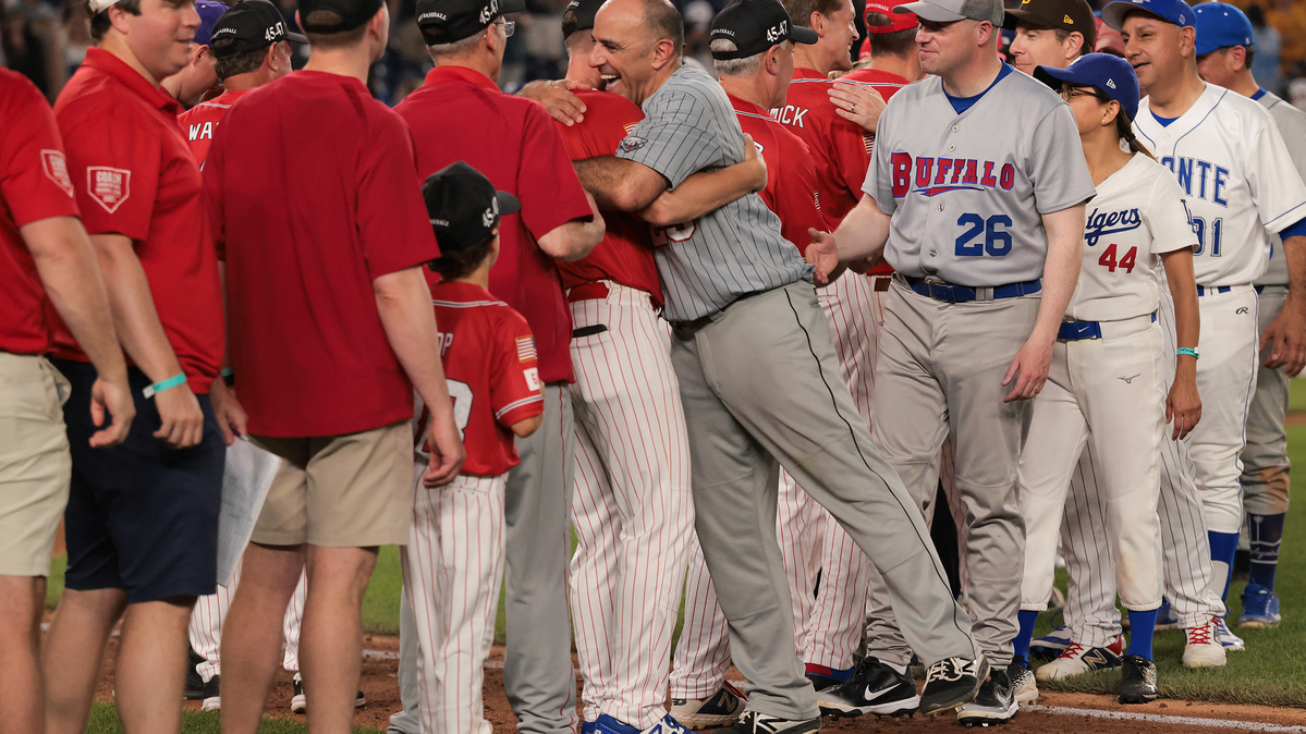 Democrats and Republicans greet each other after the Republicans win the annual Congressional baseball game at Nationals Park on June 11, 2025, in Washington, D.C. The annual game that began in 1901 features Republican congressional members vs Democratic congressional members and raises money for charity. (Kayla Bartkowski/Getty Images/TNS)