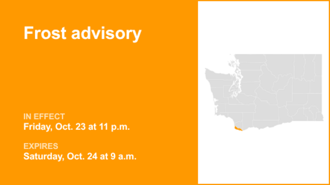 UPDATE: Southwest Washington under a frost advisory Saturday morning 