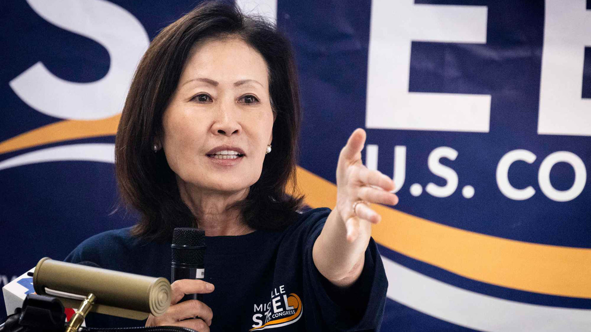 Former Rep. Michelle Steel addresses supporters at her election office in Buena Park, California, on Nov. 4, 2024. (Paul Bersebach/The Orange County Register/TNS)