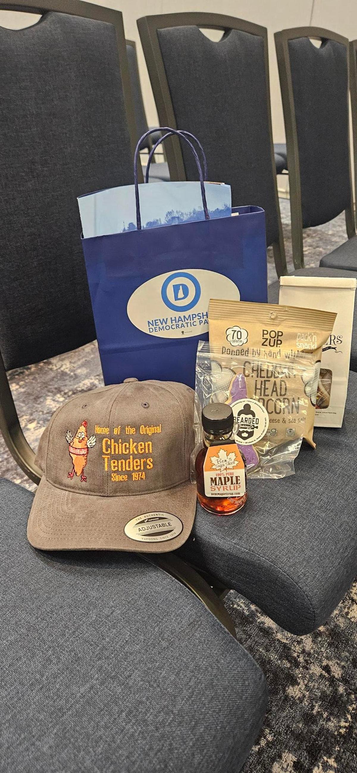 New Hampshire Democratic Party officials handed out swag bags to the national party's Rules and Bylaws Committee in their bid to get in the early window for the 2028 presidential nominating calendar.