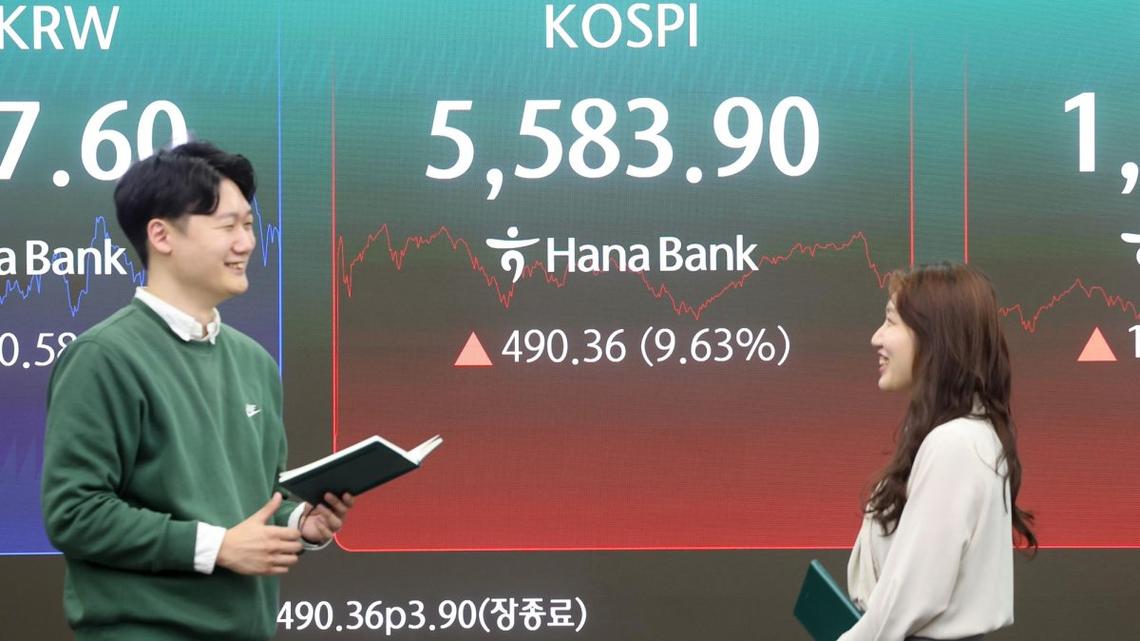 Seoul shares rebound nearly 10 pct after worst-ever drop; won rises 