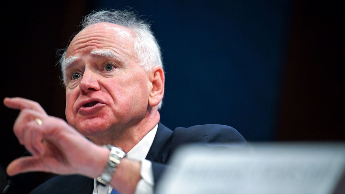 Gov.Tim Walz of Minnesota is shown during a House committee hearing March 4 at the U.S. Capitol in Washington, D.C. On Monday, a federal judge threw out Justice Department subpoenas issued to Walz and other Democratic officials, saying they were unconstitutional. File Photo by Annabelle Gordon/UPI