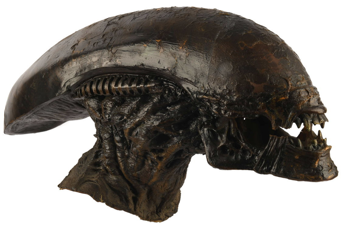  A prop head of Emissary Predator No. 2 from the 2018 film "The Predator." (Ewbank's Auctions via SWNS) 