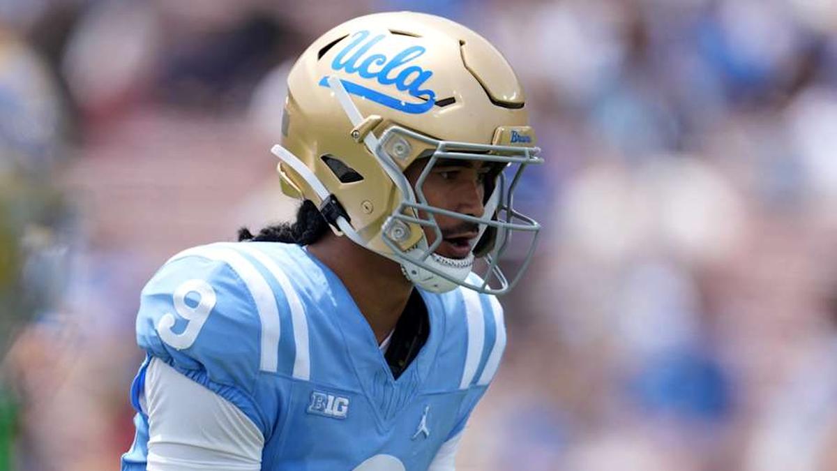  May 2, 2026; Pasadena, CA, USA; UCLA Bruins quarterback Nico Iamaleava (9) during the spring game at Rose Bowl. Mandatory Credit: Kirby Lee-Imagn Images | Kirby Lee-Imagn Images 