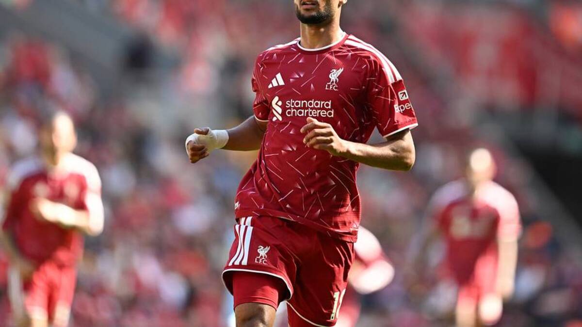 Cody Gakpo faces an uncertain future at Liverpool. | Liverpool FC/Getty Images 