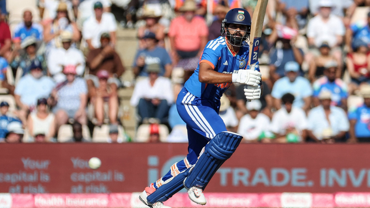 Cricket - Fifth T20 International - England v India - Utilita Bowl, Southampton, Britain - July 11, 2026 India's Shreyas Iyer runs between the wickets after playing a shot Action Images via Reuters/Cat Goryn