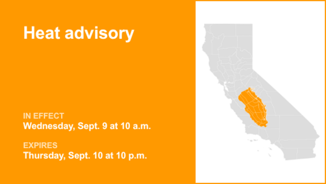 UPDATE: The heat advisory for Central California is anticipated to expire at 10 p.m. 