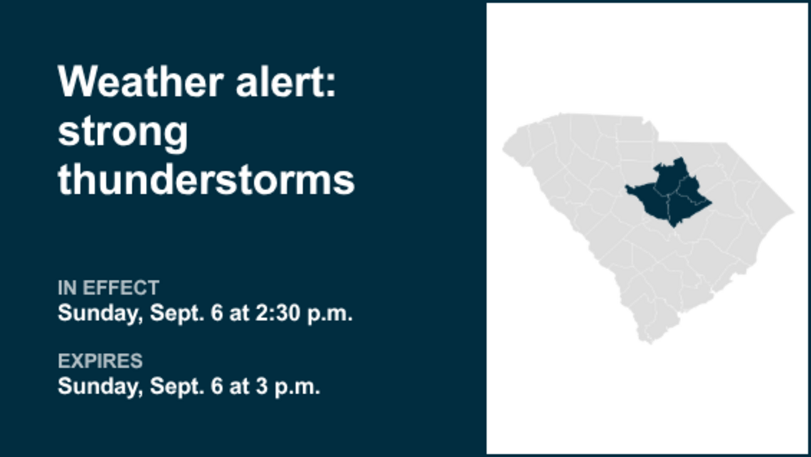 UPDATE: Be prepared for strong thunderstorms in Richland and Calhoun counties early Sunday evening 