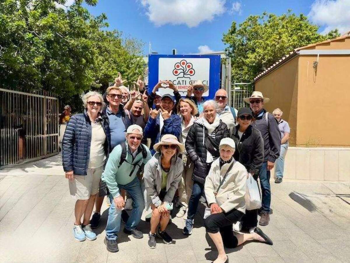  Stepping off the beaten path, we joined Chef Neil at the San Benedetto Market in Cagliari. Immersed in the sights and flavors of Sardinia, we weren’t just tourists visiting a city-we were stepping directly into the local rhythm of daily life. Photo credit: Sharon Kurtz 
