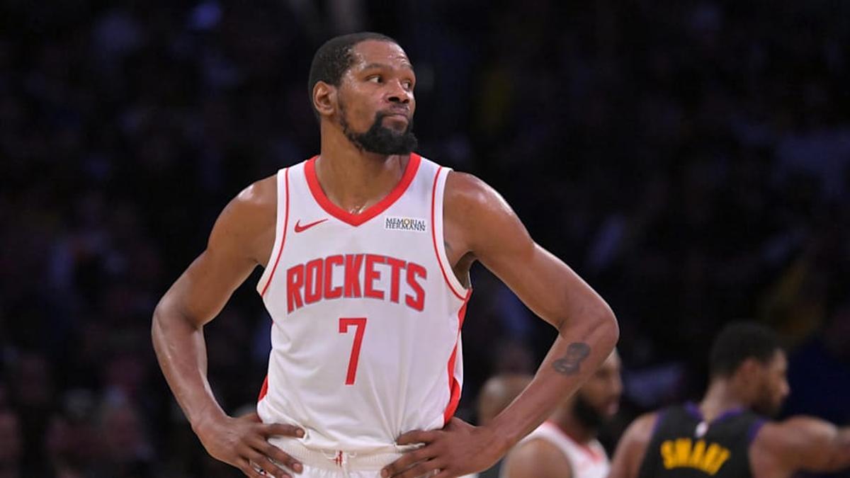  Rockets forward Kevin Durant played in only one playoff game for Houston this season. | Jayne Kamin-Oncea-Imagn Images 