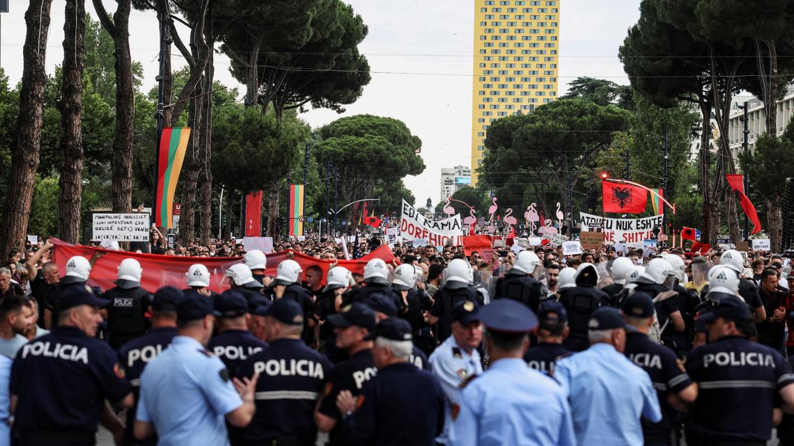 Albanians protest over Kushner-linked luxury resort on pristine coastline 
