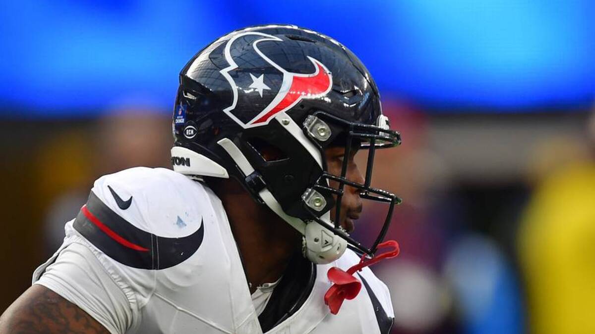  Dec 27, 2025; Inglewood, California, USA; Houston Texans running back Woody Marks (27) carries the ball against the Los Angeles Chargers during the first half at SoFi Stadium. Mandatory Credit: Gary A. Vasquez-Imagn Images | IMAGN IMAGES via Reuters Connect 