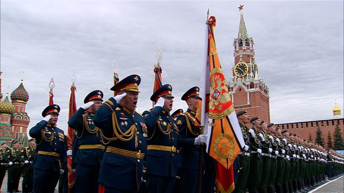 Russian service members take part in a military parade on Victory Day, marking the 81st anniversary of the victory over Nazi Germany in World War Two, in Red Square in central Moscow, Russia, May 9, 2026, in this still image taken from video. Kremlin.ru/Handout via REUTERS