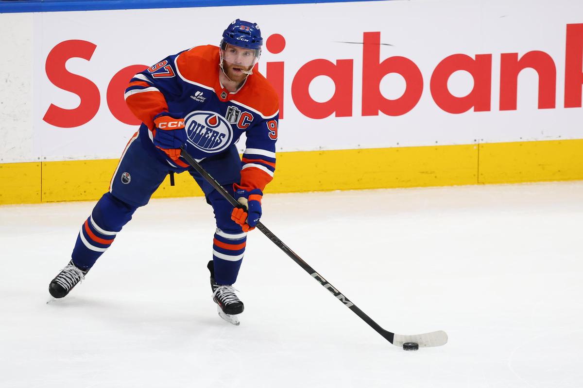  McDavid during the 2025 Stanley Cup Finals. Credit: Sergei Belski - Imagn Images 