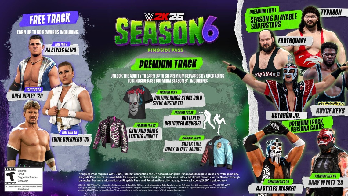 WWE 2K26 Gets Final Ringside Pass 6 And Street Fighter Elite Pack In One Update 