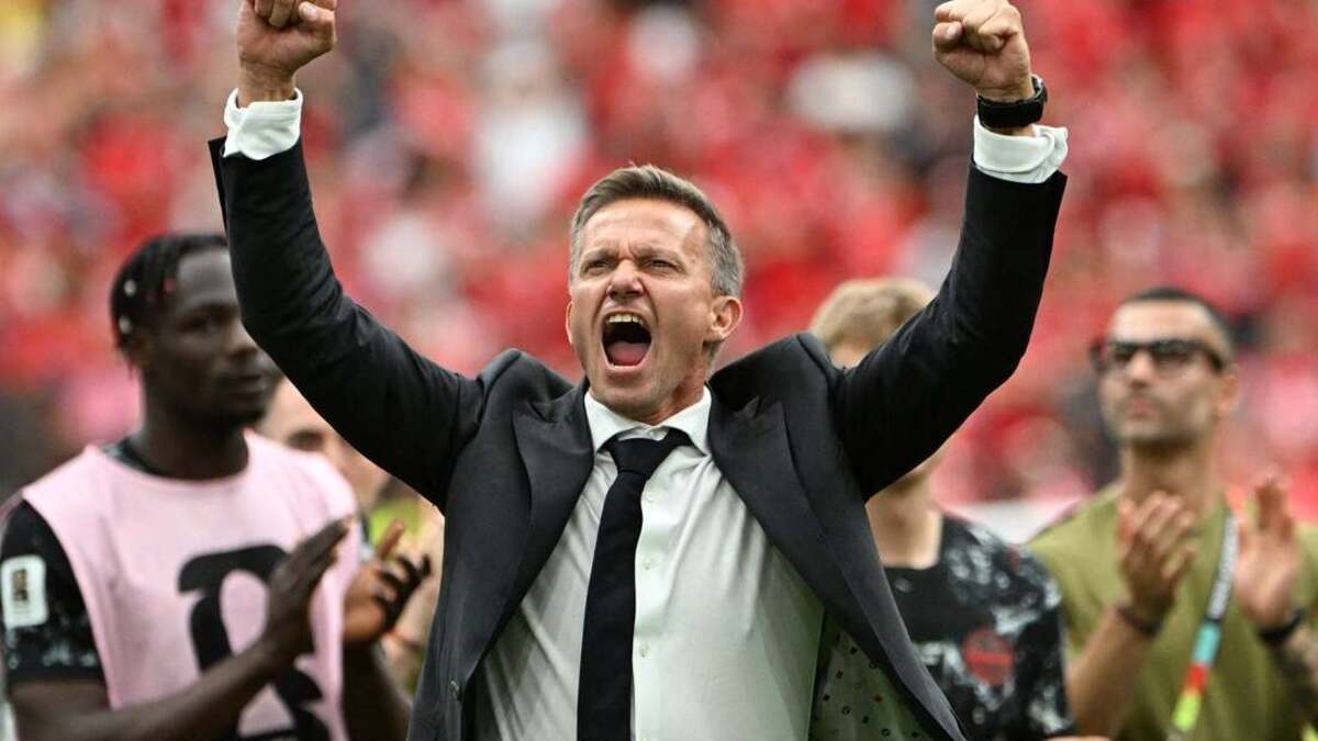 Soccer: FIFA World Cup 2026 - Group B - Canada v Qatar. June 18, 2026; Vancouver, Canada; Canada coach Jesse Marsch celebrates after the match.  Mandatory Credit: Simon Fearn-Imagn Images