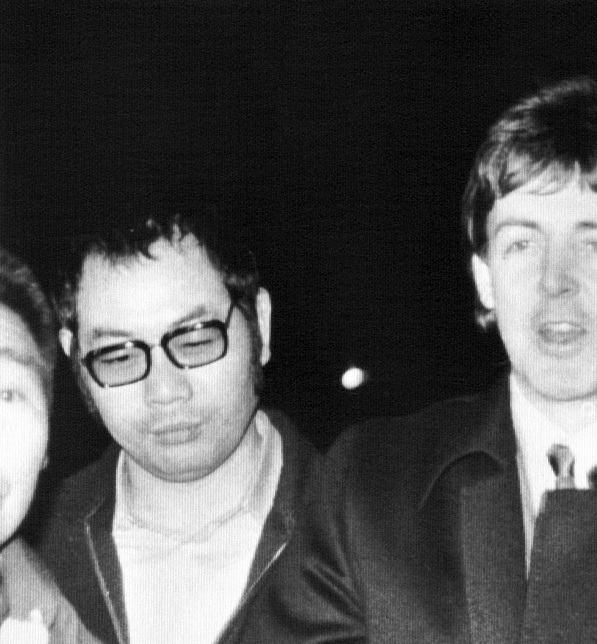 Flanked by police officers, handcuffed Paul McCartney arrested for allegedly bringing in over 200 grams of marijuana into Japan.Bettmann Archives/Getty Images