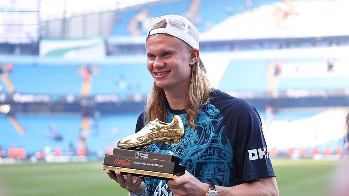  Erling Haaland won his third-career Premier League Golden Boot award. | Robbie Jay Barratt/AMA/Getty Images 