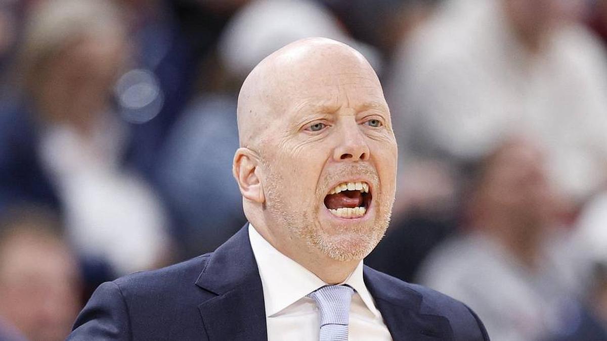  Mar 12, 2026; Chicago, IL, USA; UCLA Bruins head coach Mick Cronin directs his team against the Rutgers Scarlet Knights during the first half at United Center. Mandatory Credit: Kamil Krzaczynski-Imagn Images | Kamil Krzaczynski-Imagn Images 