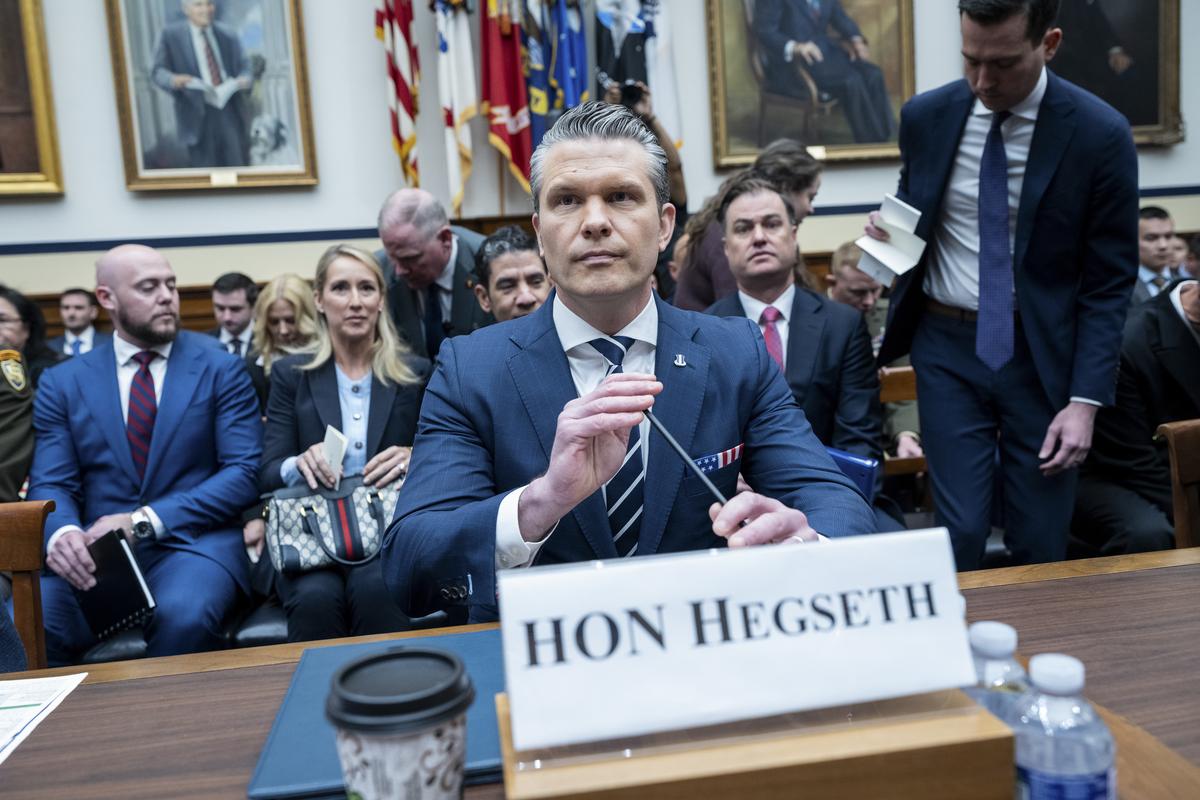 Defense Secretary Pete Hegseth testifies during a House Armed Services Committee hearing on the Department of Defense's budget request on Capitol Hill in Washington, on Wednesday, April 29, 2026. (Haiyun Jiang/The New York Times)