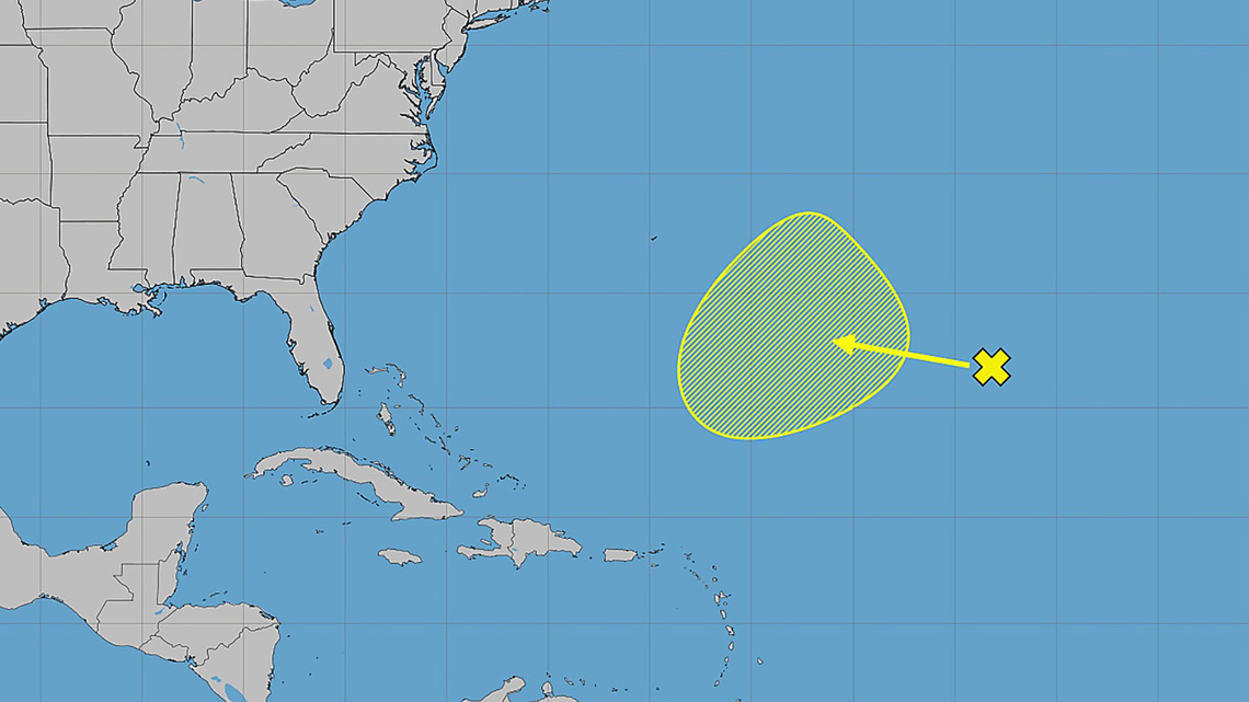 Hurricane center ups odds on newly tracked Atlantic system